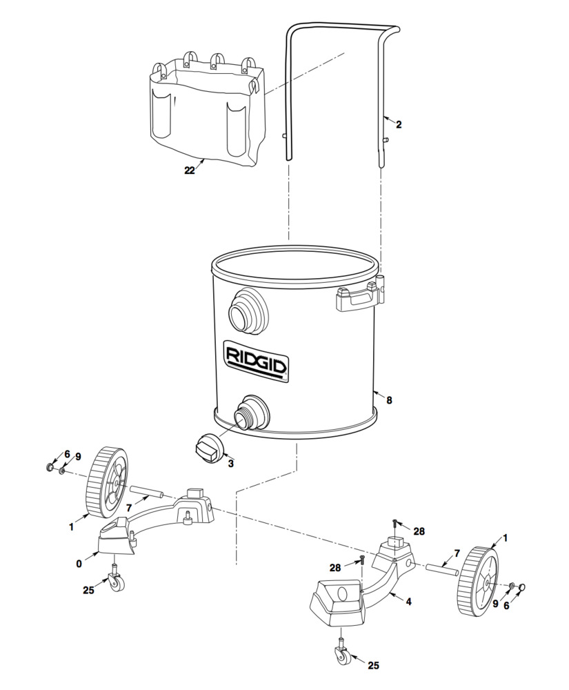 Parts | 16 Gallon Stainless Steel Wet/Dry V | RIDGID Store