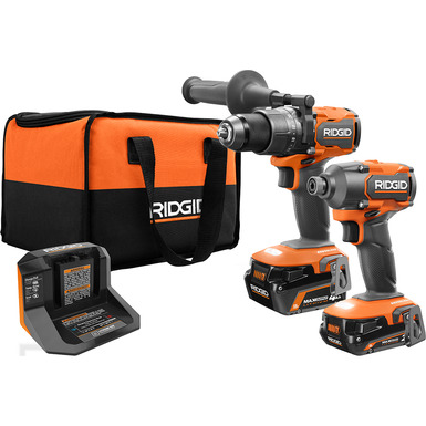 Ridgid 18V 4 Tool Combo Kit - Lithium-Ion Batteries