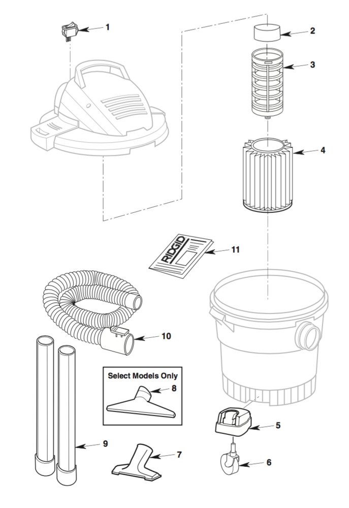 RIDGID WD0970 Wet/Dry Vac 