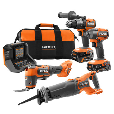 18V Brushless 4 Tool Combo Kit RIDGID Tools