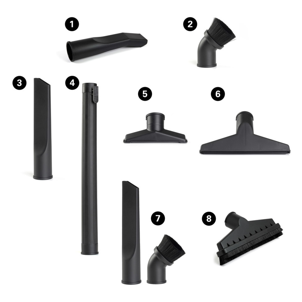 All Parts Etc. 2 1/2 Accessories for Shop Vac Attachments 2.5 Wet Dry  Vacuum Extension Wands, Floor Brush, Dust Brush, Crevice Tool, Utility  Nozzle, and Hose Kit for Shop Vac (Crevice Tool) 