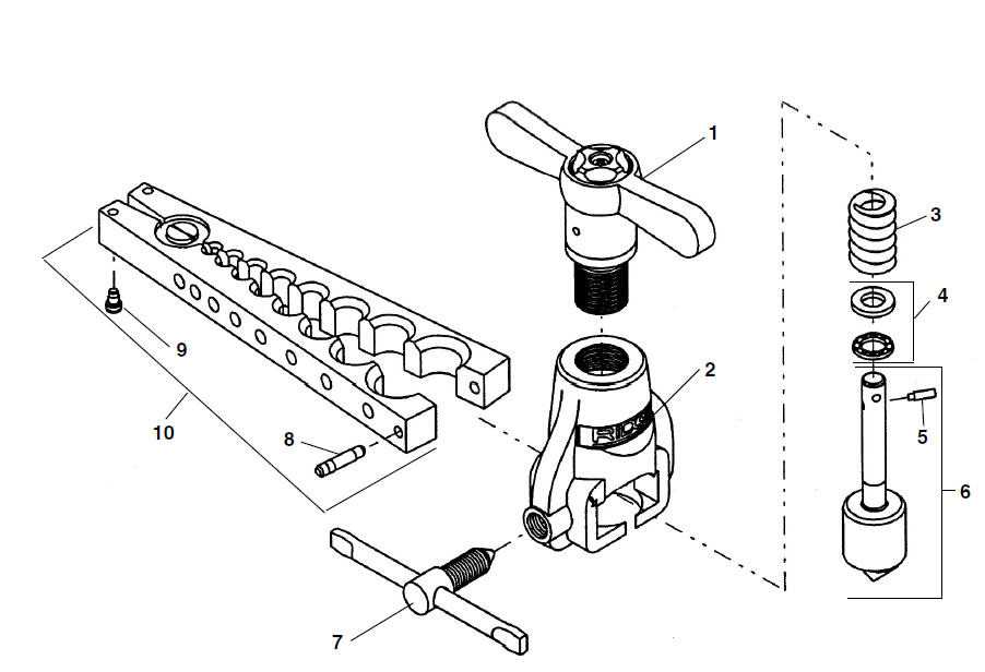 RIDGID 83037 Modèle 458R Précision À Cliquet Outil D'évasement, 1/8 pouces  à 3/4