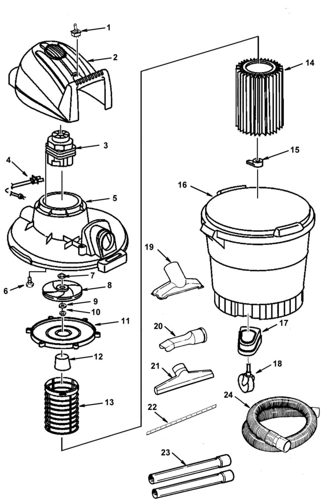 Parts, 9 Gallon Wet/Dry Vac