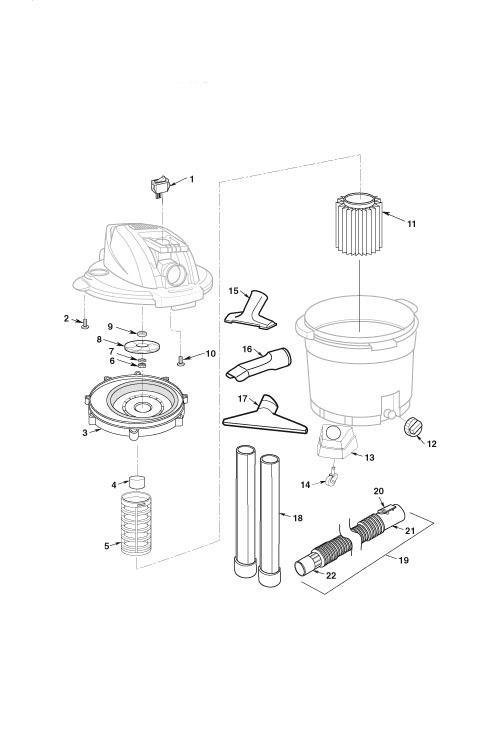 Parts, 12 Gallon Wet/Dry Vac