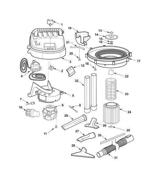 Ridgid WD06250 6 Gallon Wet/Dry Vac Parts - 8 Choices