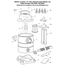 Parts | 10 Gallon Stainless Steel Wet Dry Vac | RIDGID Store