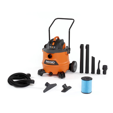 Ridgid 12 Gallon 5.0 Peak HP NXT Wet/Dry Shop Vacuum with Filter, Hose, Accessories and Additional 20 ft. Tug-A-Long Hose