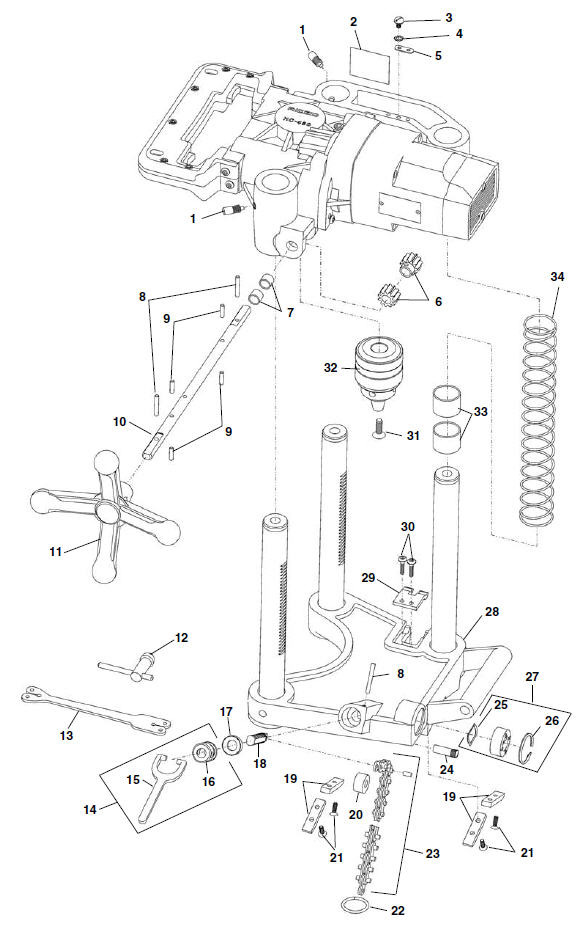 Parts | HC-450 Hole Cutting Tool | RIDGID Store