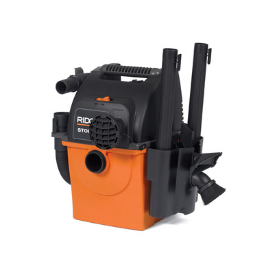 5.0-Peak HP Portable Wall-Mountable Wet/Dry Shop Vacuum with Filter Hose RIDGID 5 Gal Accessories and LED Car Nozzle
