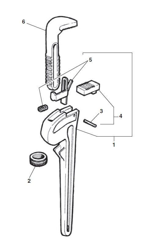 Ridgid - Straight Pipe Wrench: 36″ OAL, Aluminum - 74779836 - MSC