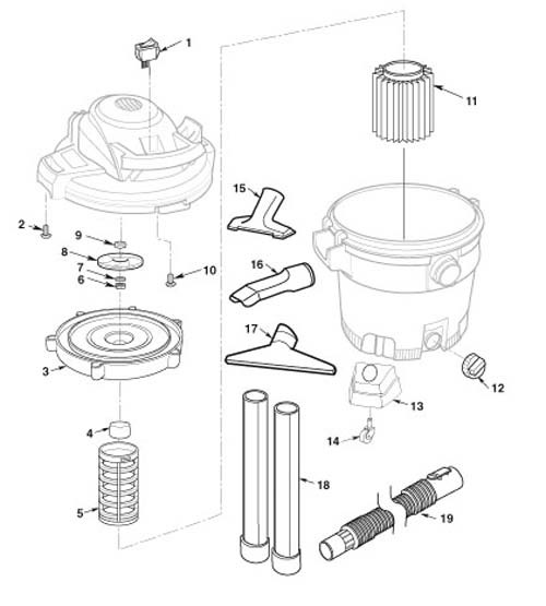 Parts, 12 Gallon Wet/Dry Vac