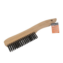 Scratch Brush, 4 x 16 Carbon Steel Bristle Rows with Shoe Handle