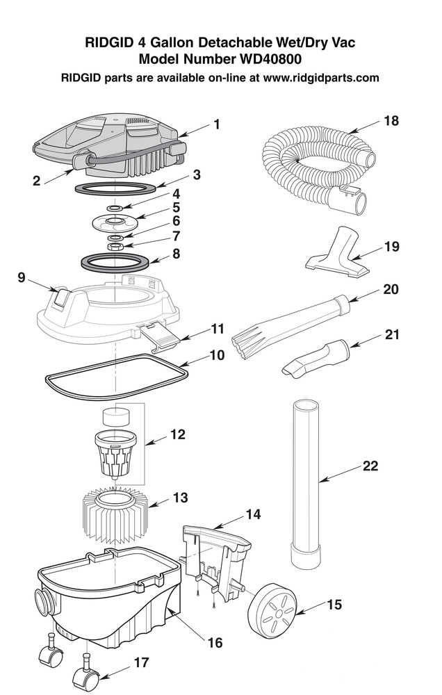 RIDGID Wheels Vacuum Cleaner Parts for sale